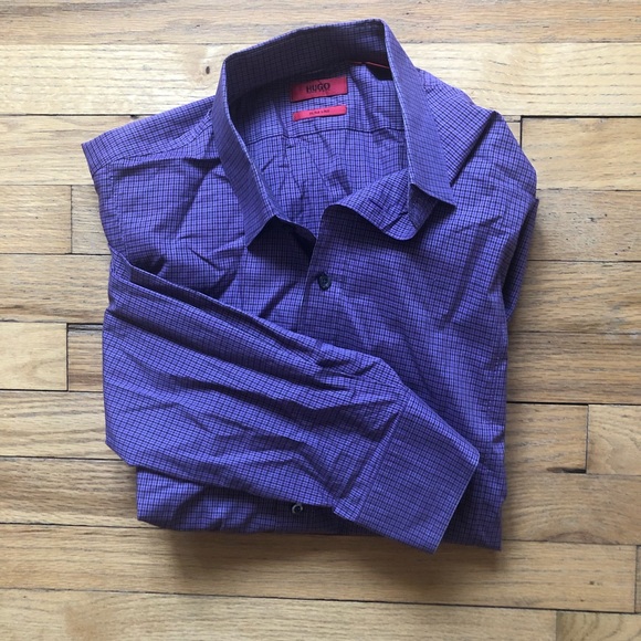 Hugo Boss Other - ⬇️65 Boss: Hugo Boss Purple Checked Button Down L